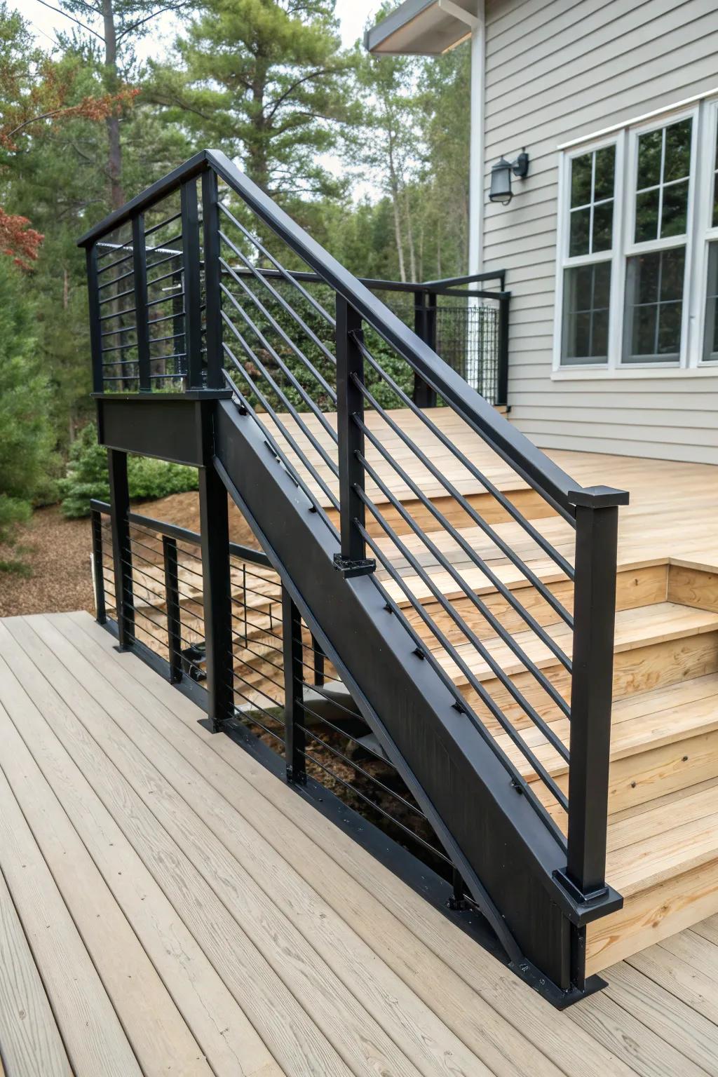 Make a statement with bold black railings.