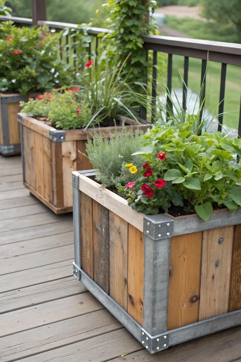 DIY recycled planters offer a personal and eco-friendly touch.