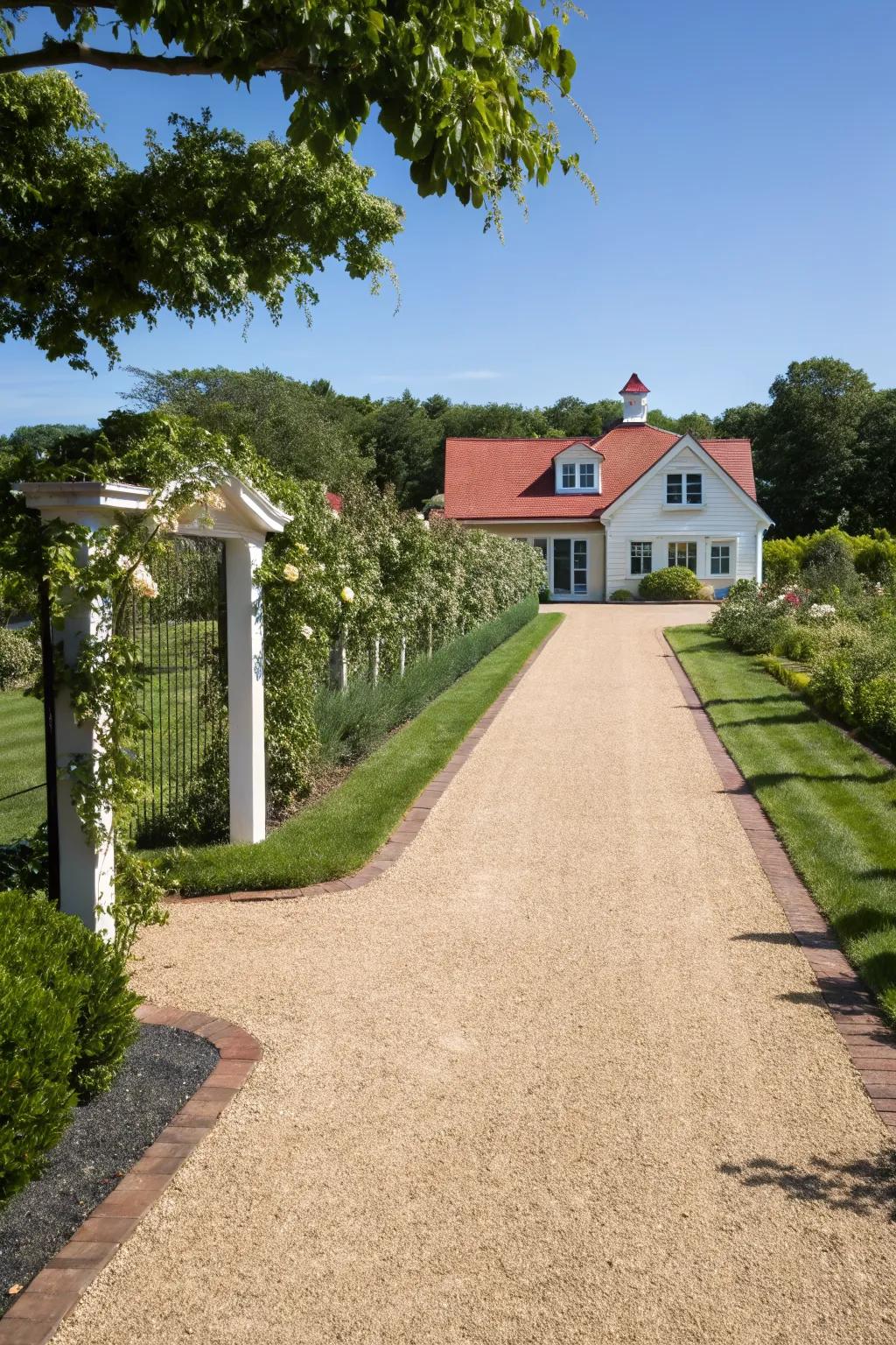 Add rustic charm to your home with a decomposed granite driveway.
