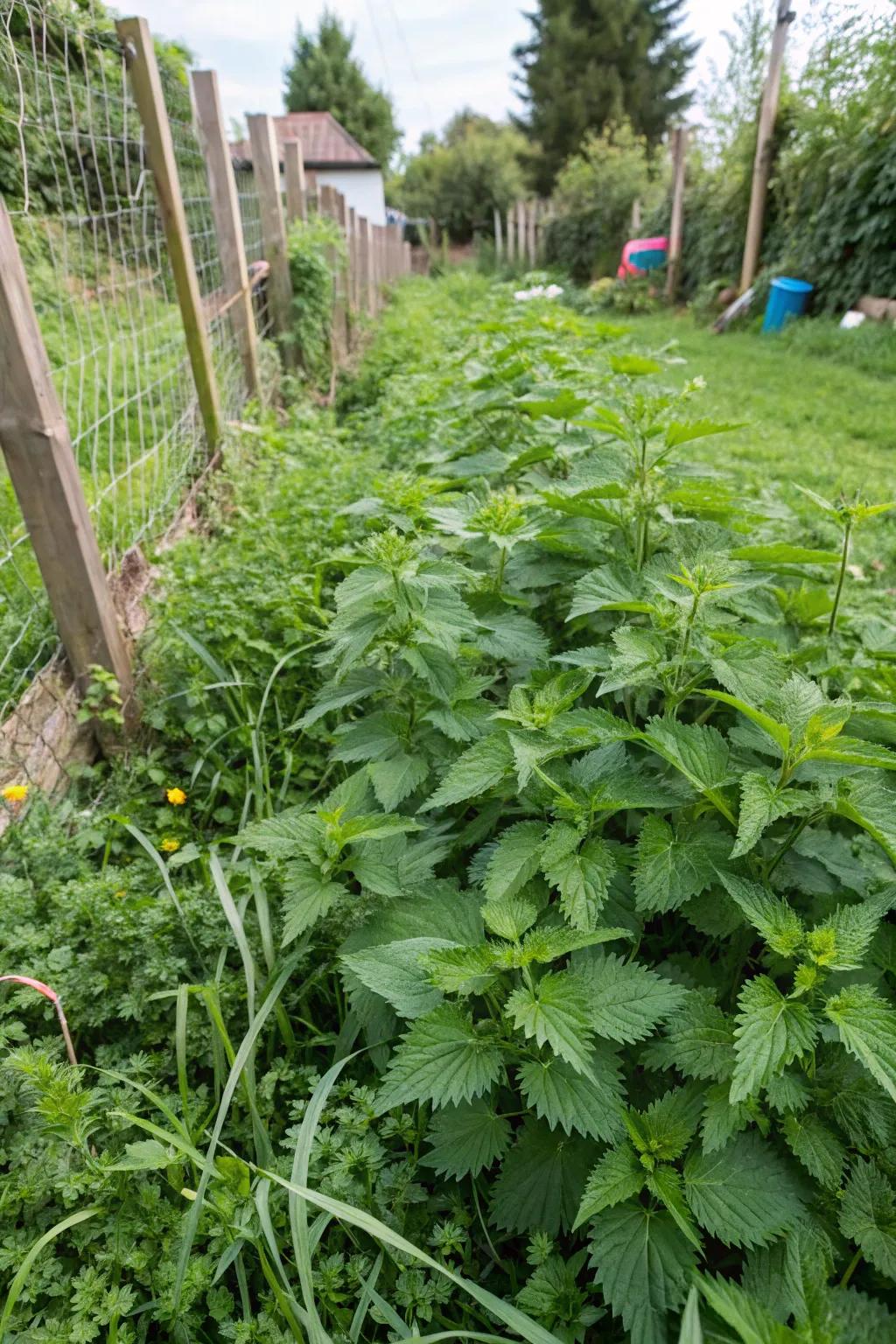 Dense nettles create a natural and effective barrier against deer.