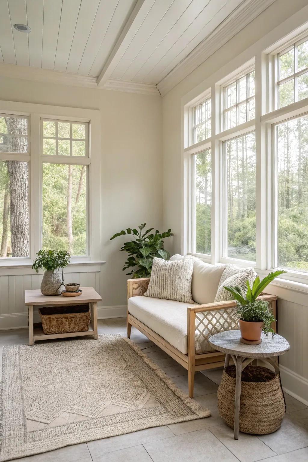 Elegant and minimalist sunroom design.