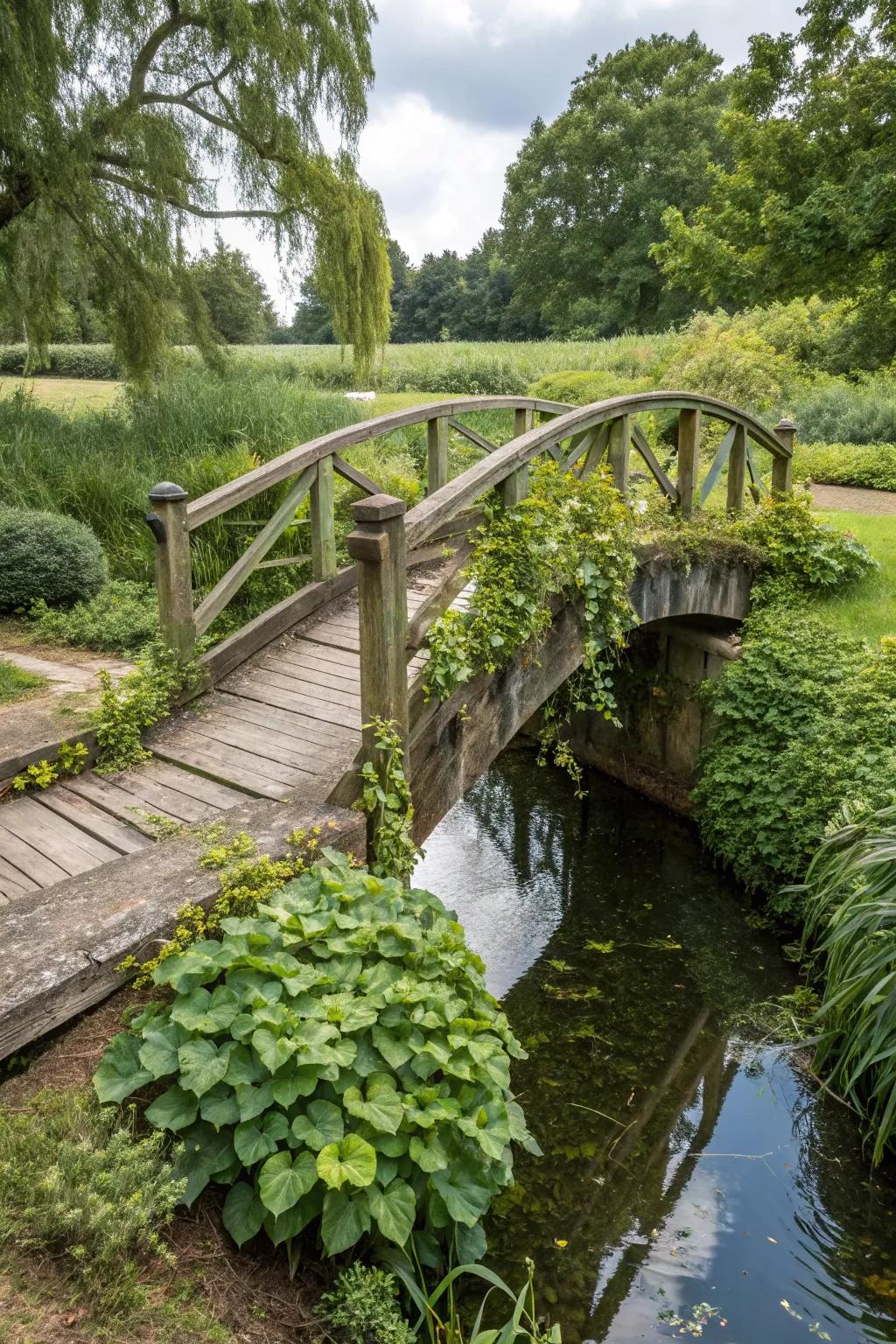 Bridges and walkways offer charm and connectivity.