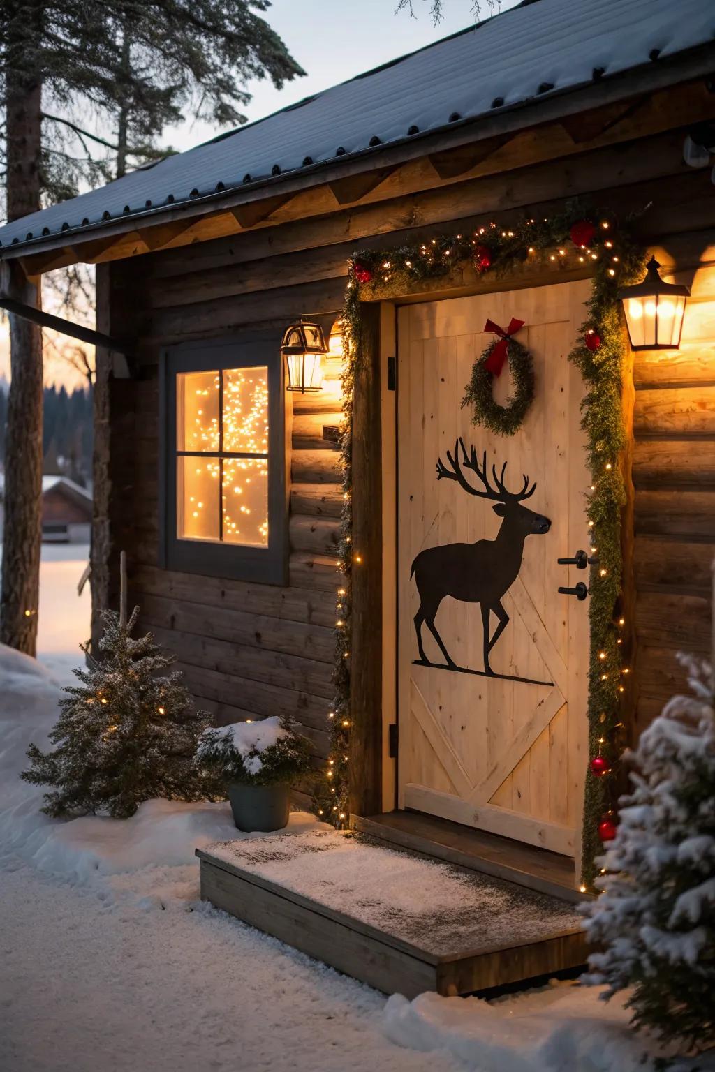 A majestic reindeer silhouette for a rustic touch.