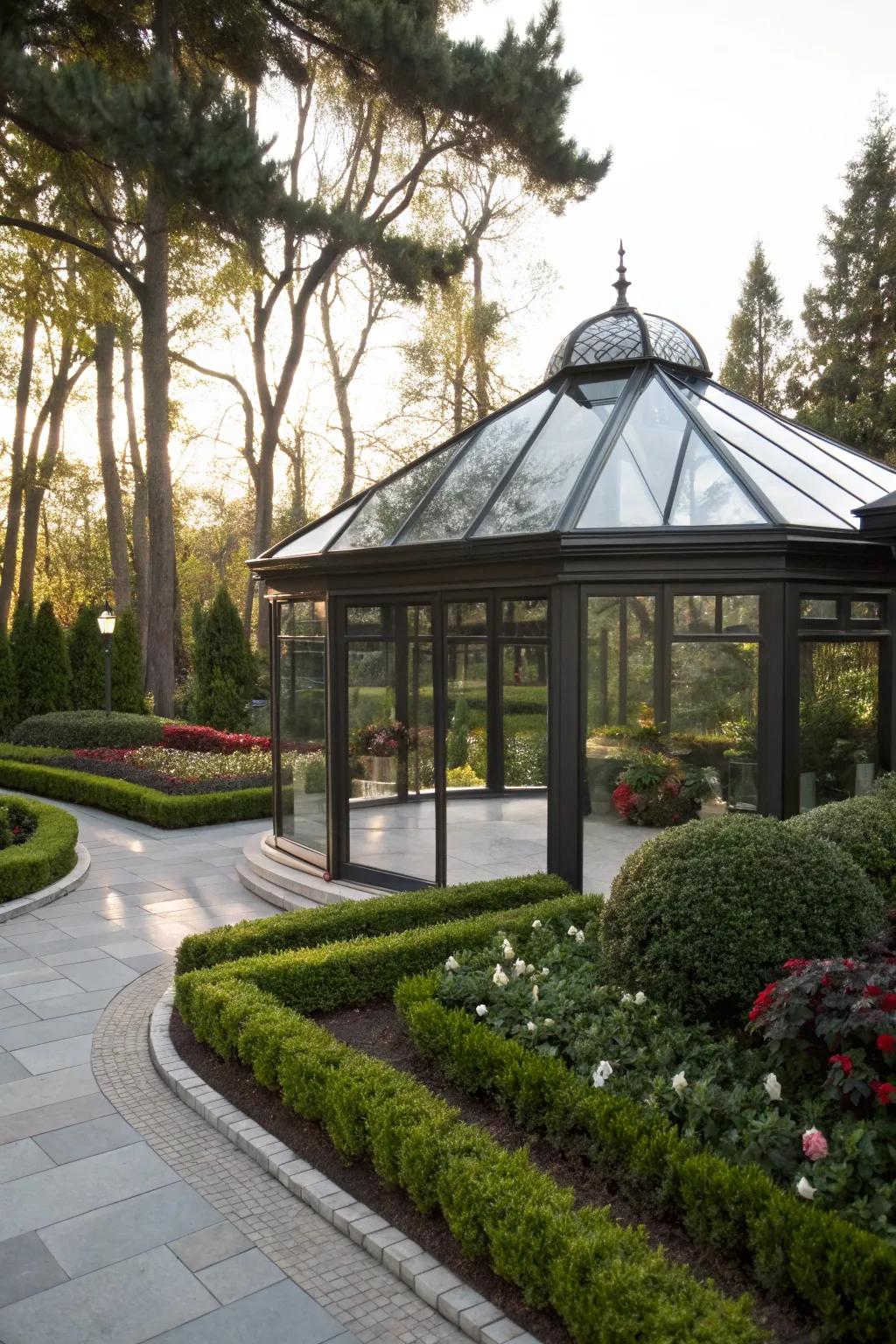 Experience luxury with glass panel roofing.