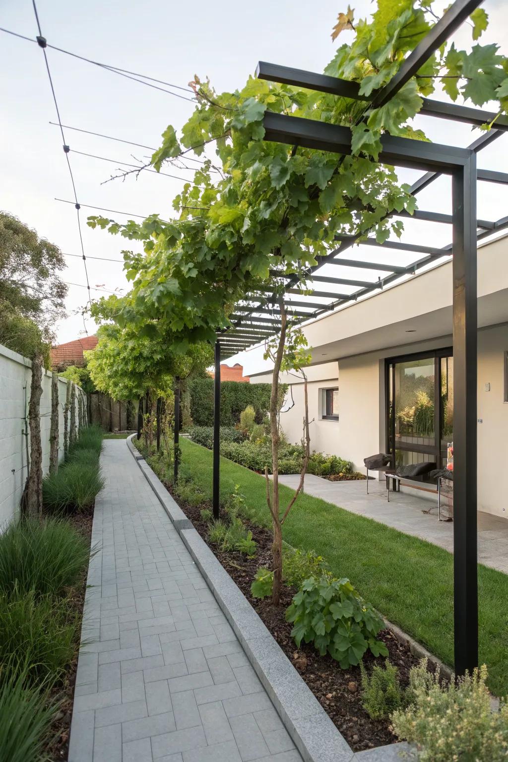 Add a modern touch with a cable trellis system.