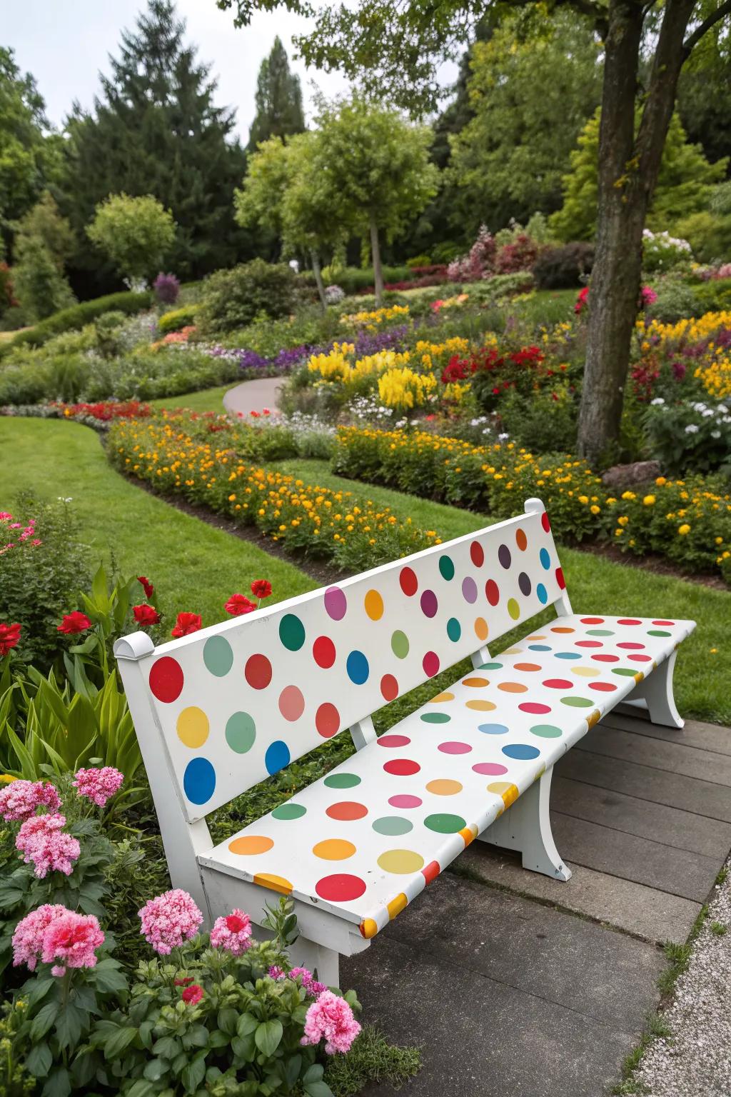 Inject some fun into your garden with polka dot patterns.