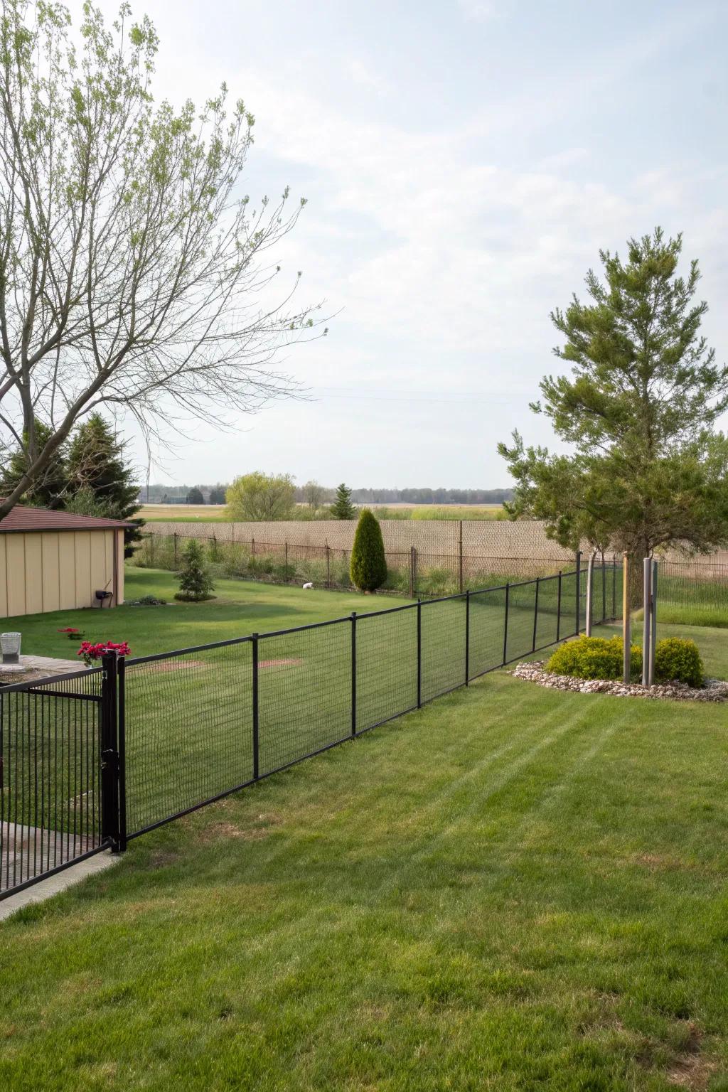 Invisible fences maintain open views while keeping dogs secure.