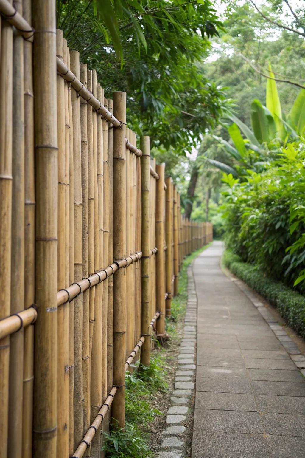 Choose sustainable bamboo for an eco-friendly fence design.