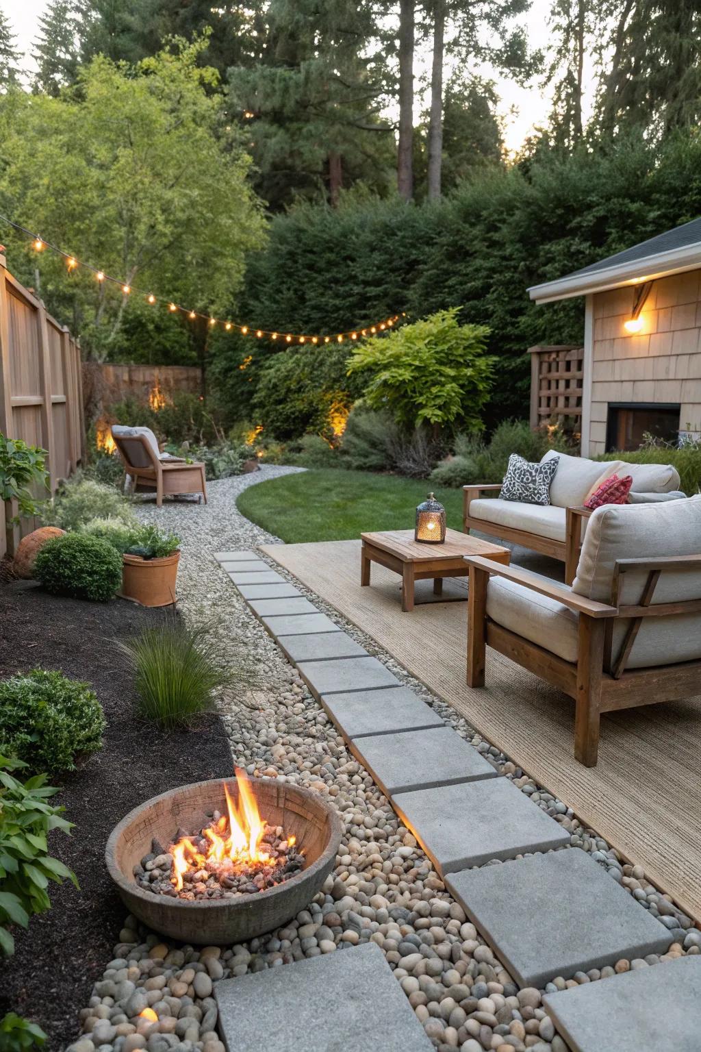 Hardscapes transform wet areas into functional spaces.