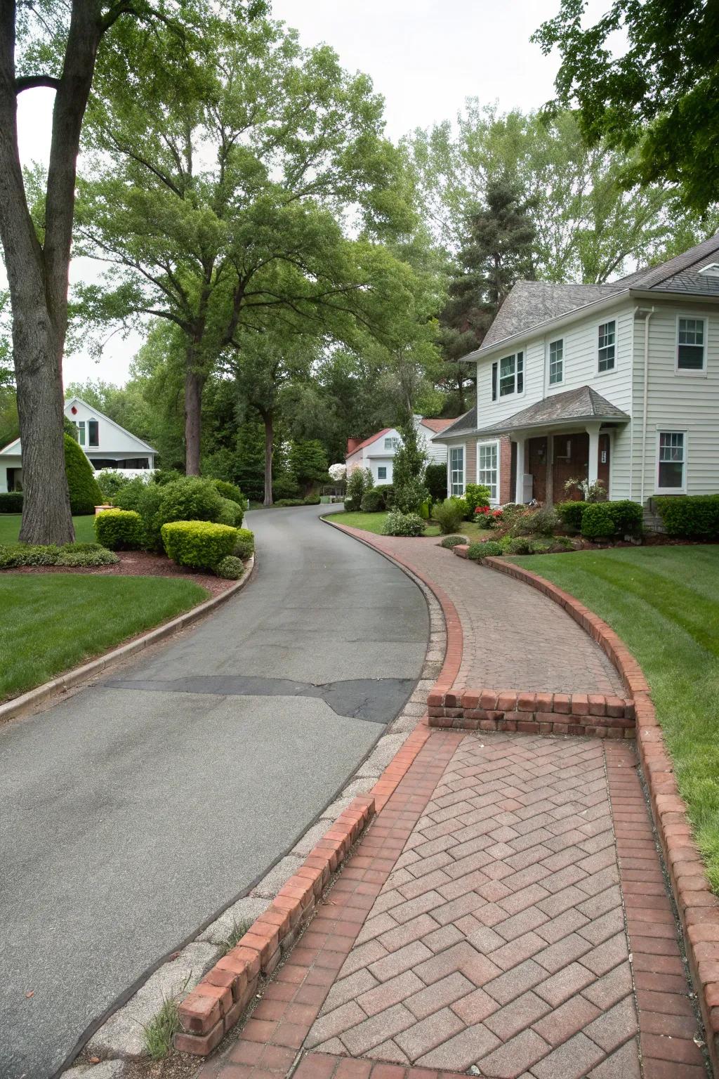 Timeless charm with classic brick edging.