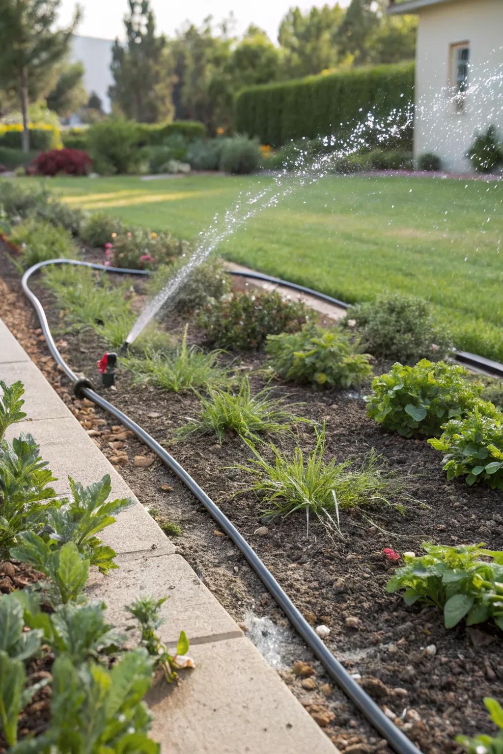 Drip irrigation ensures efficient water use.