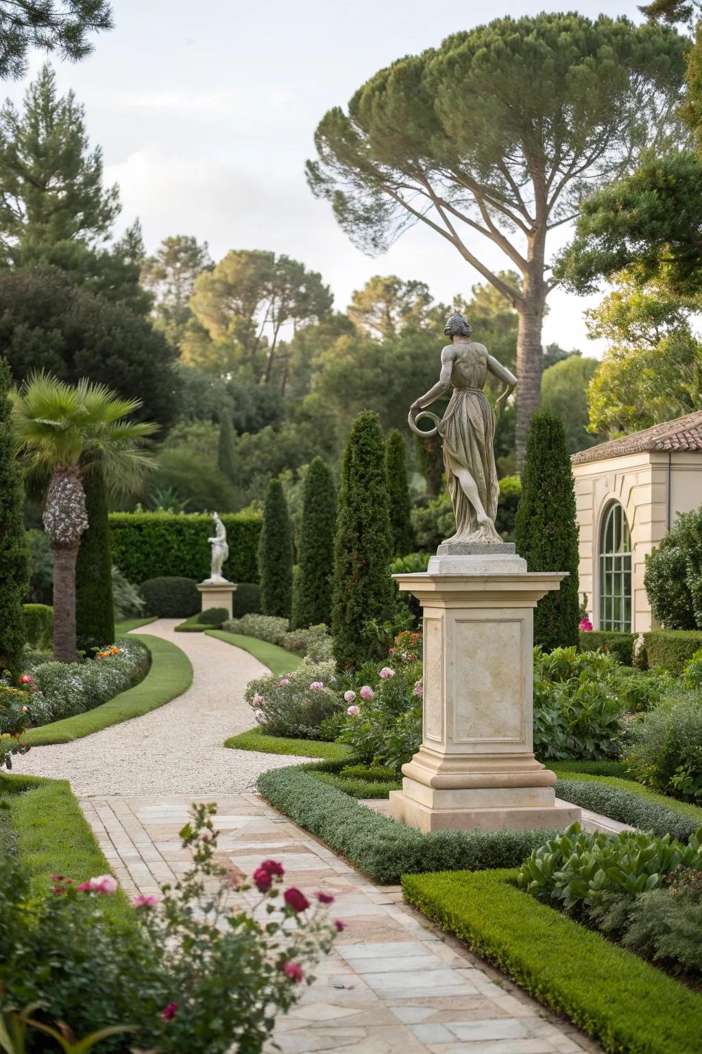 Artistic sculptures add personality to your garden.