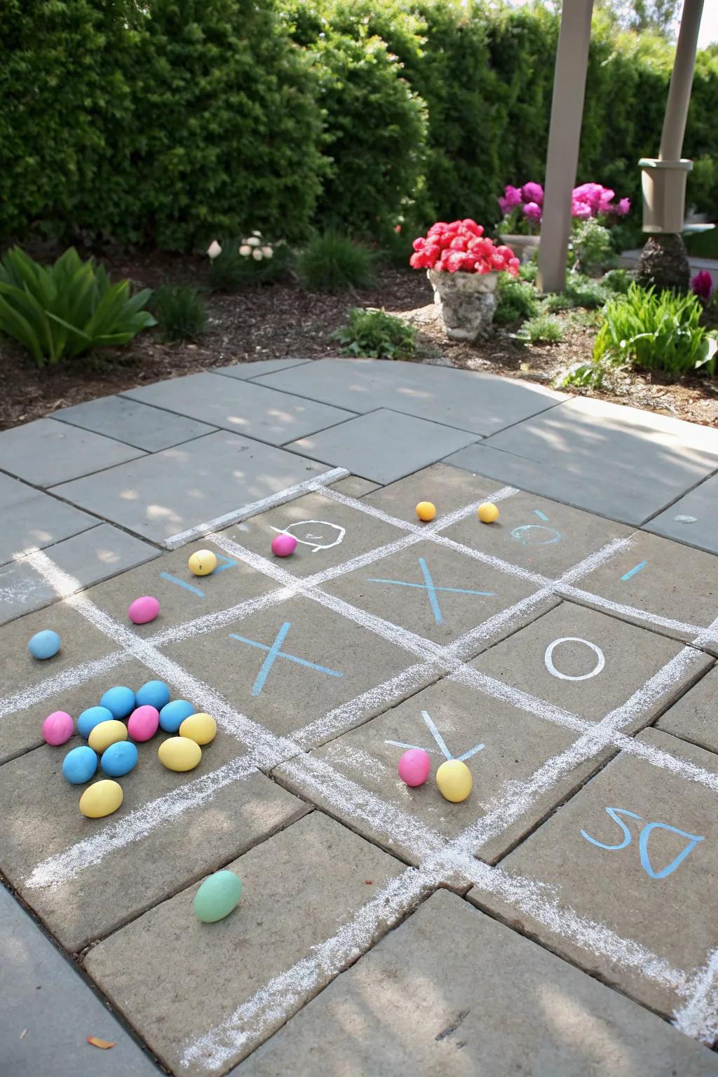 Engage guests with a fun game of giant Tic-Tac-Toe in your backyard.