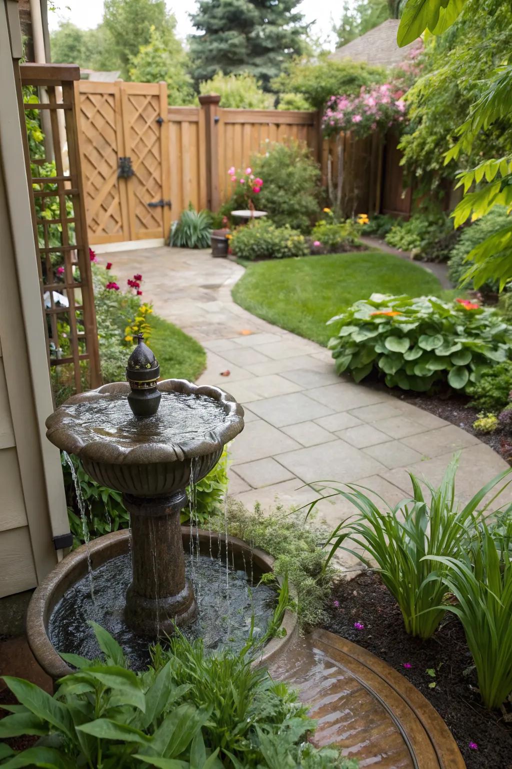 Water features introduce soothing sounds to your patio.