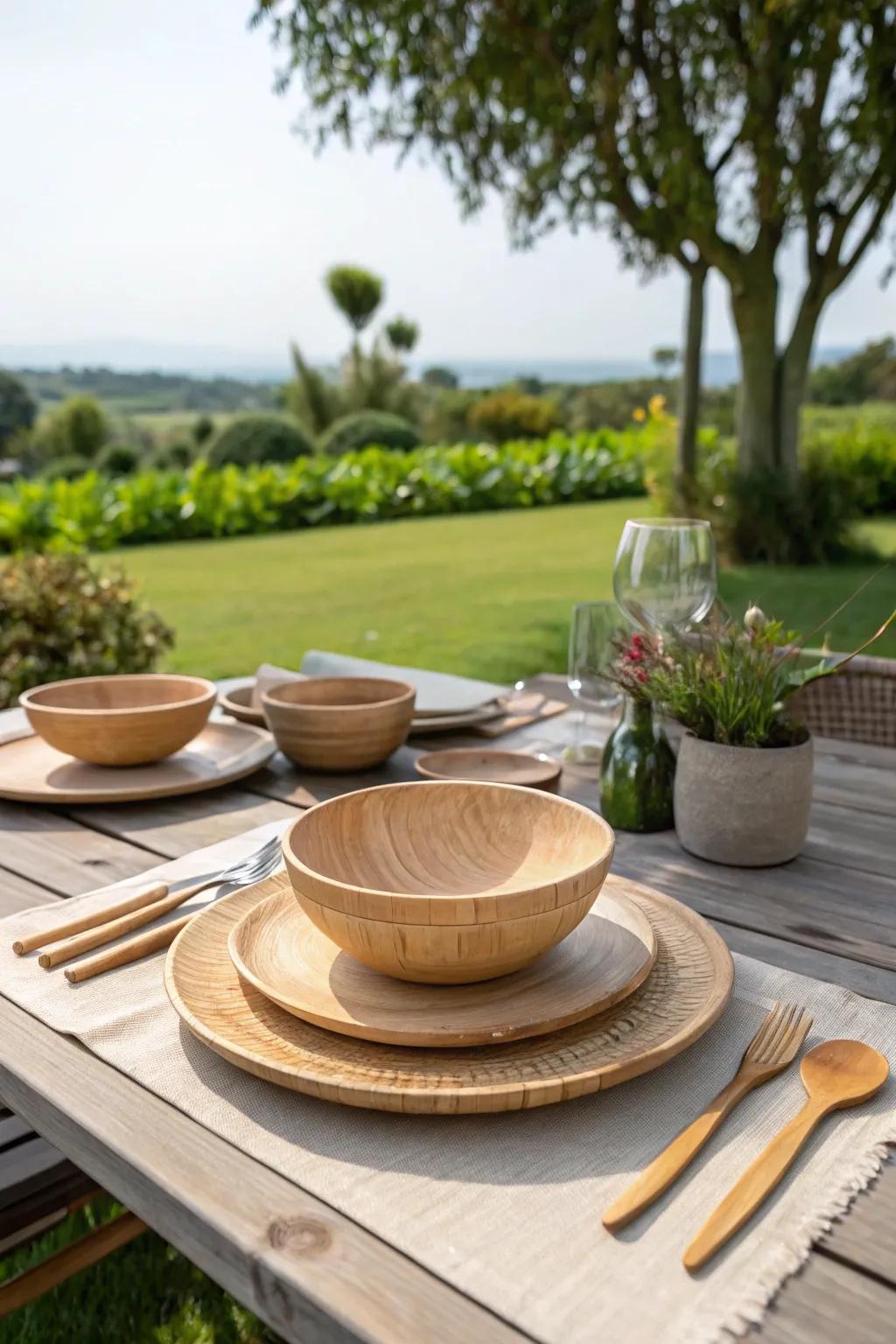 Eco-friendly dinnerware combines sustainability with elegance.