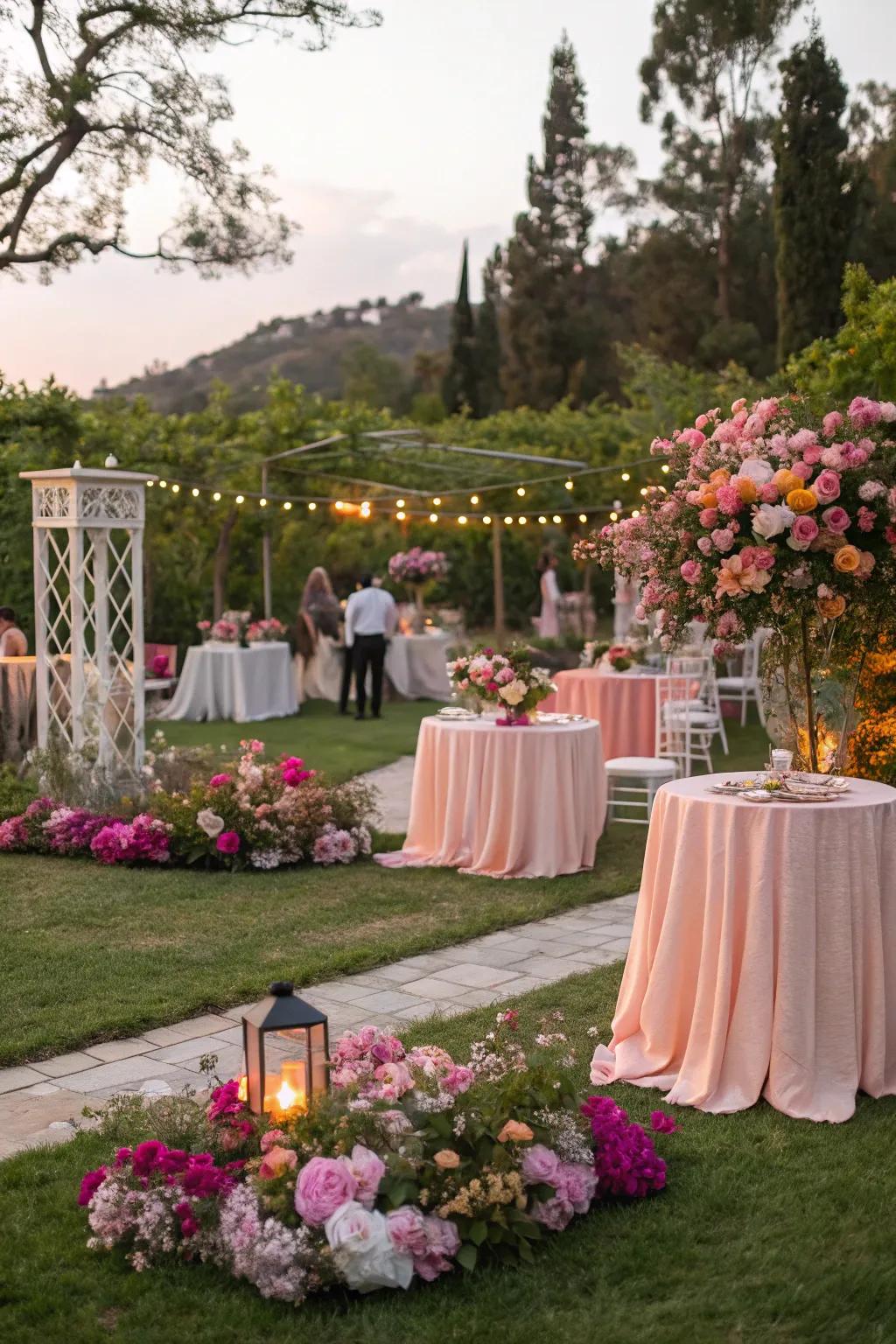 Cohesive colors create a harmonious garden party look.