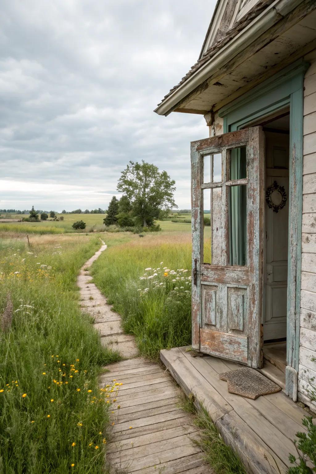 A rustic door that brings the charm of the countryside to the city.