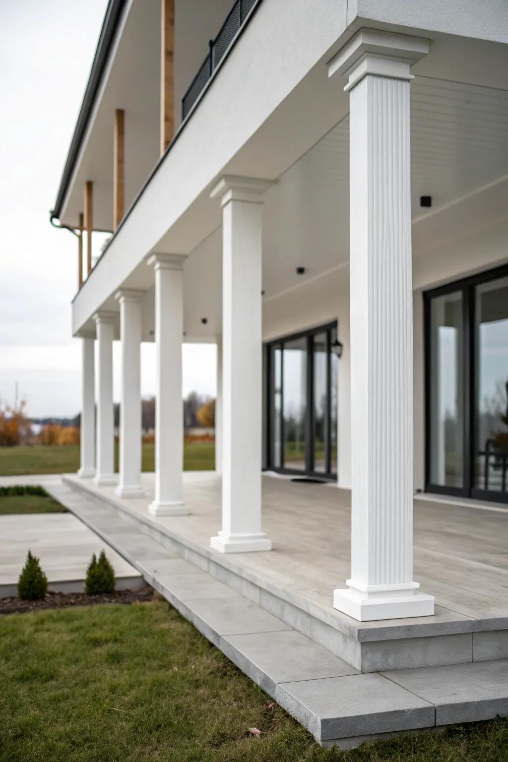 Minimalist columns make a chic statement.