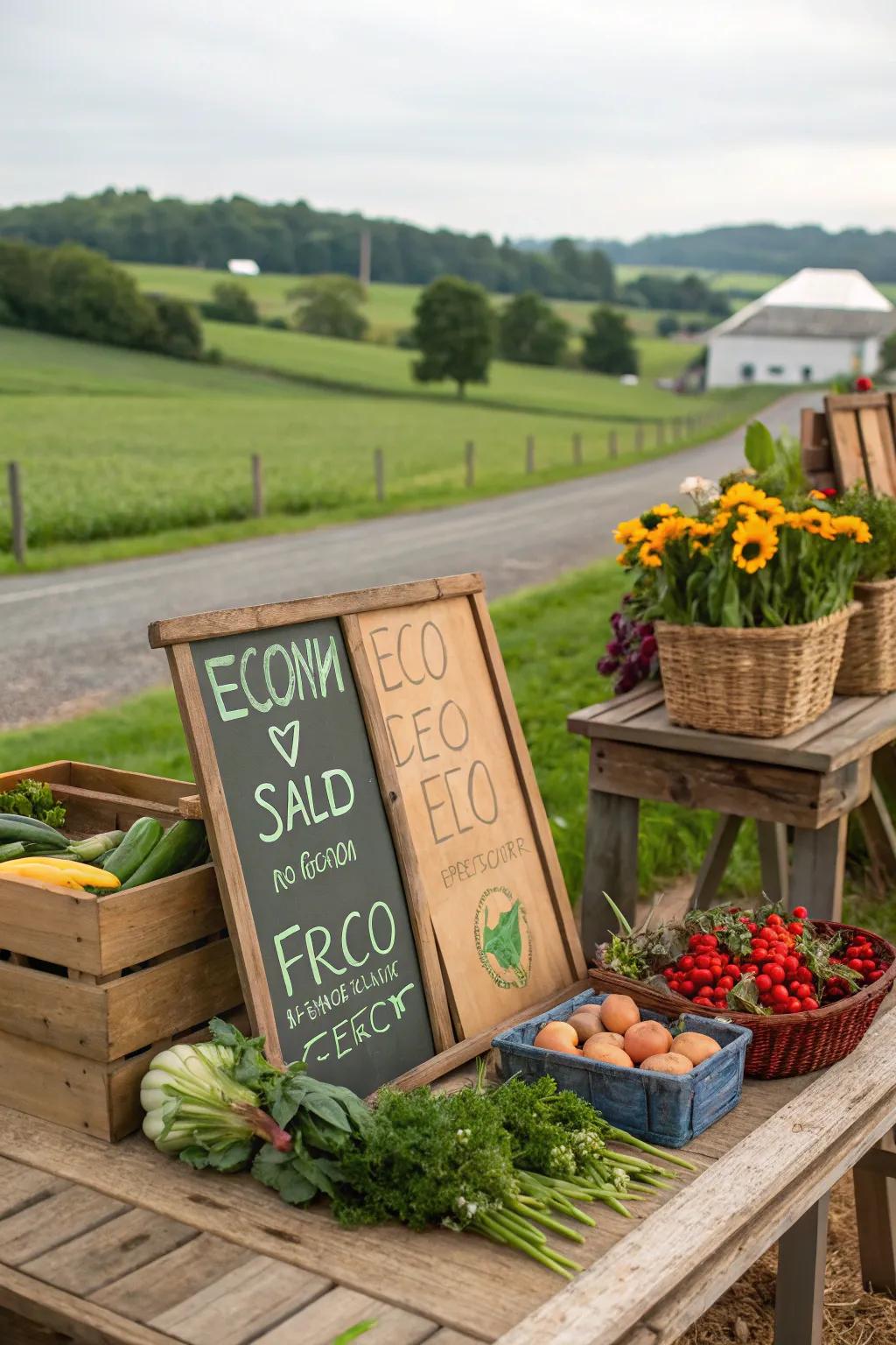 Eco-friendly signs reflect a commitment to sustainability.