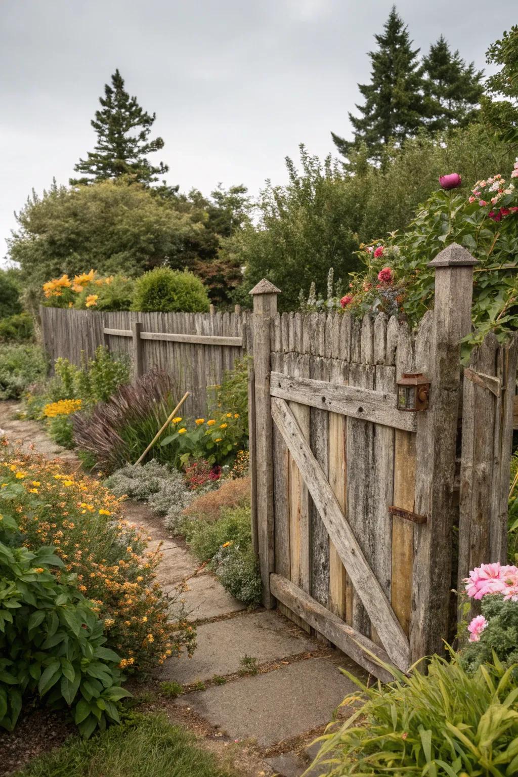 Reclaimed wood brings a touch of history to your garden.