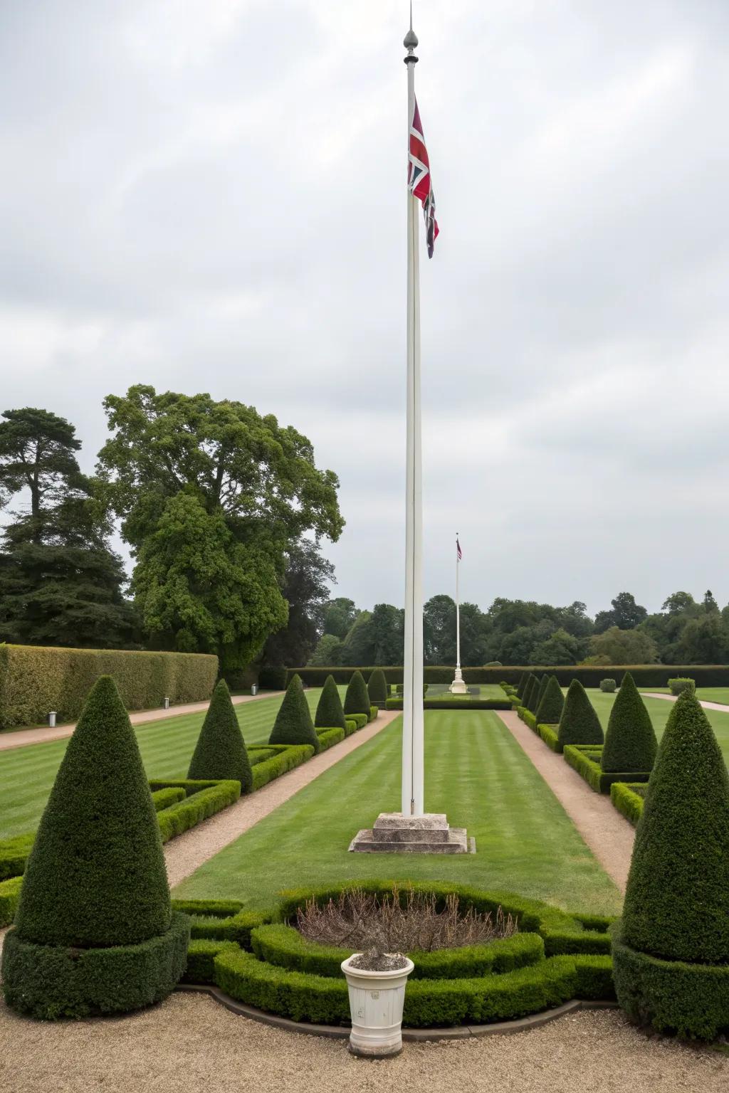Symmetrical plantings add a touch of formality to your garden.