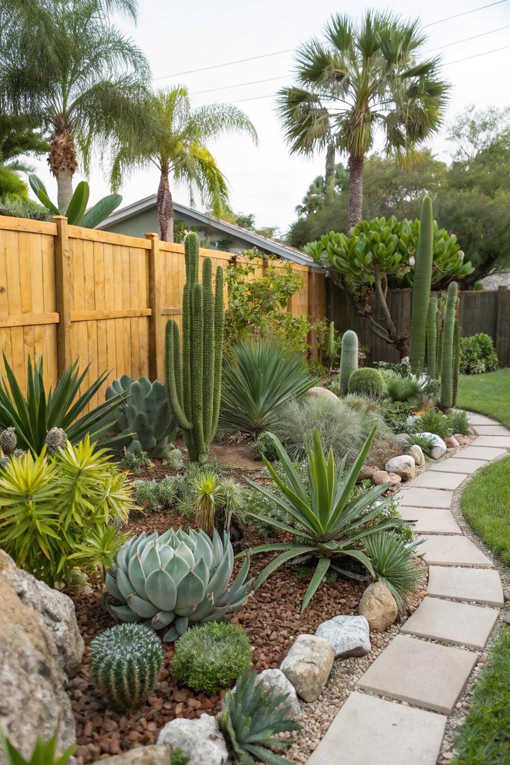 A xeriscape garden is water-efficient and visually striking.