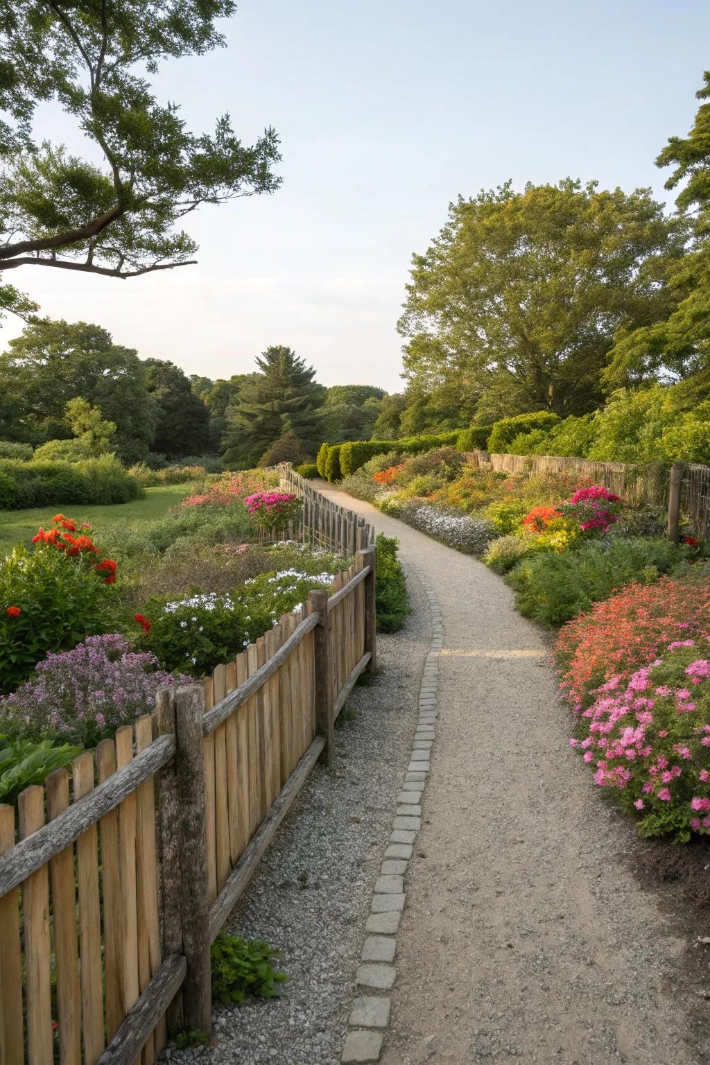 Pathways alongside your fence add functionality and charm.