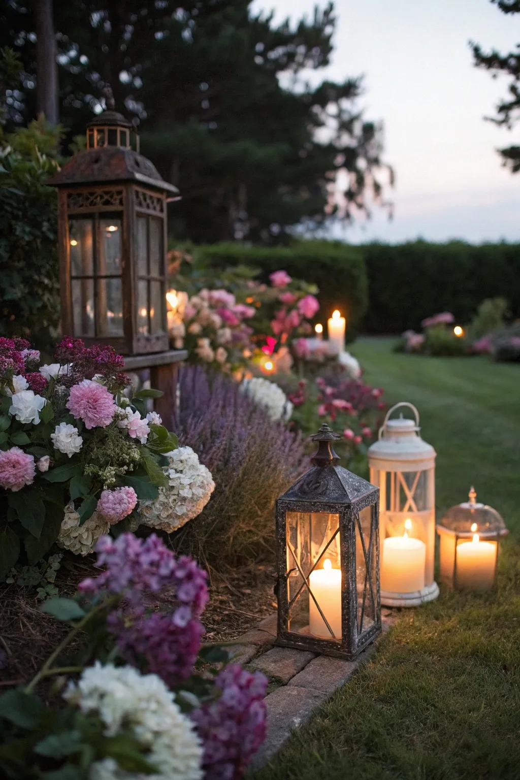Create romance with candles and lanterns.