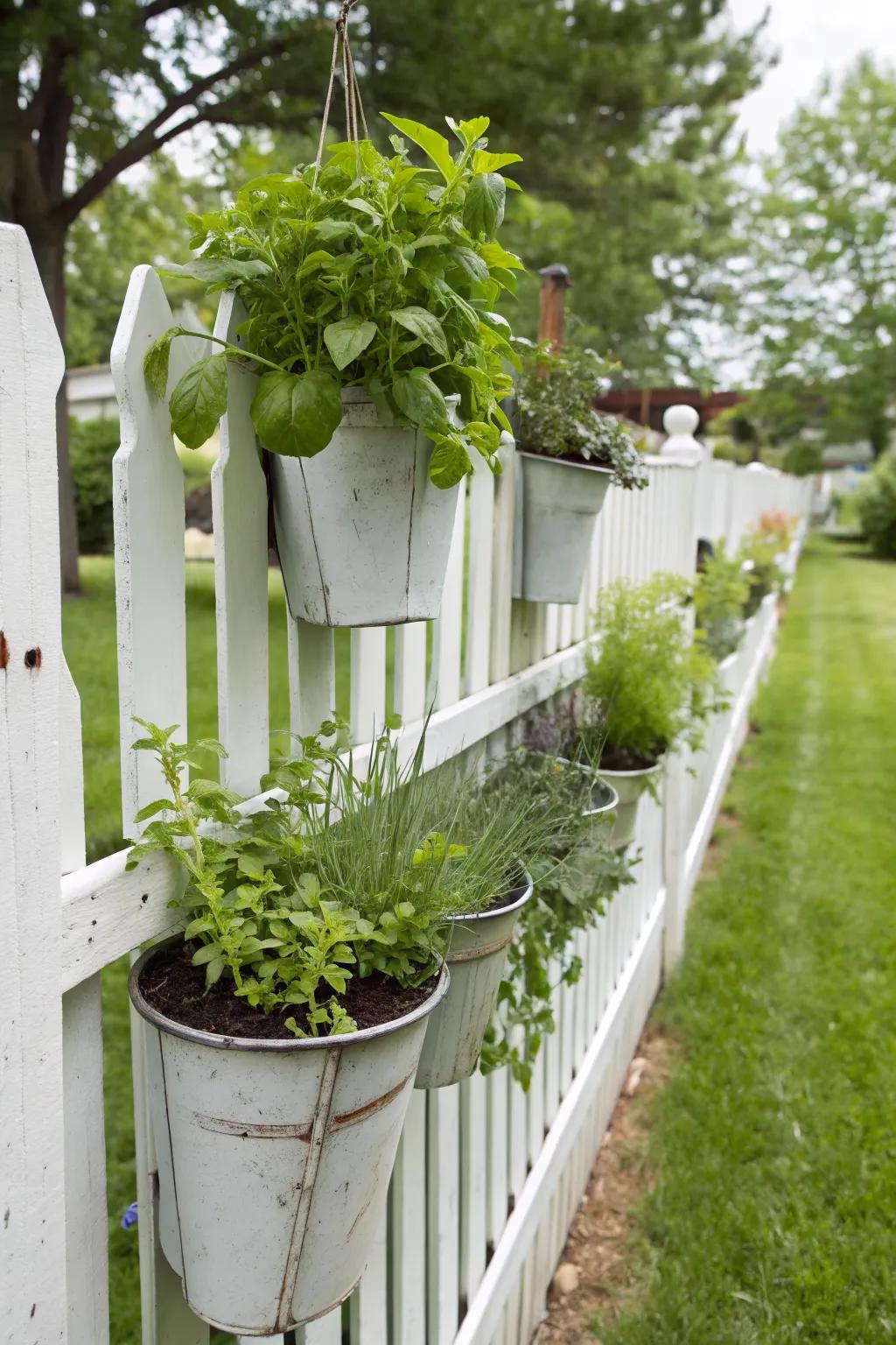 Aromatic and practical herb garden fencing.