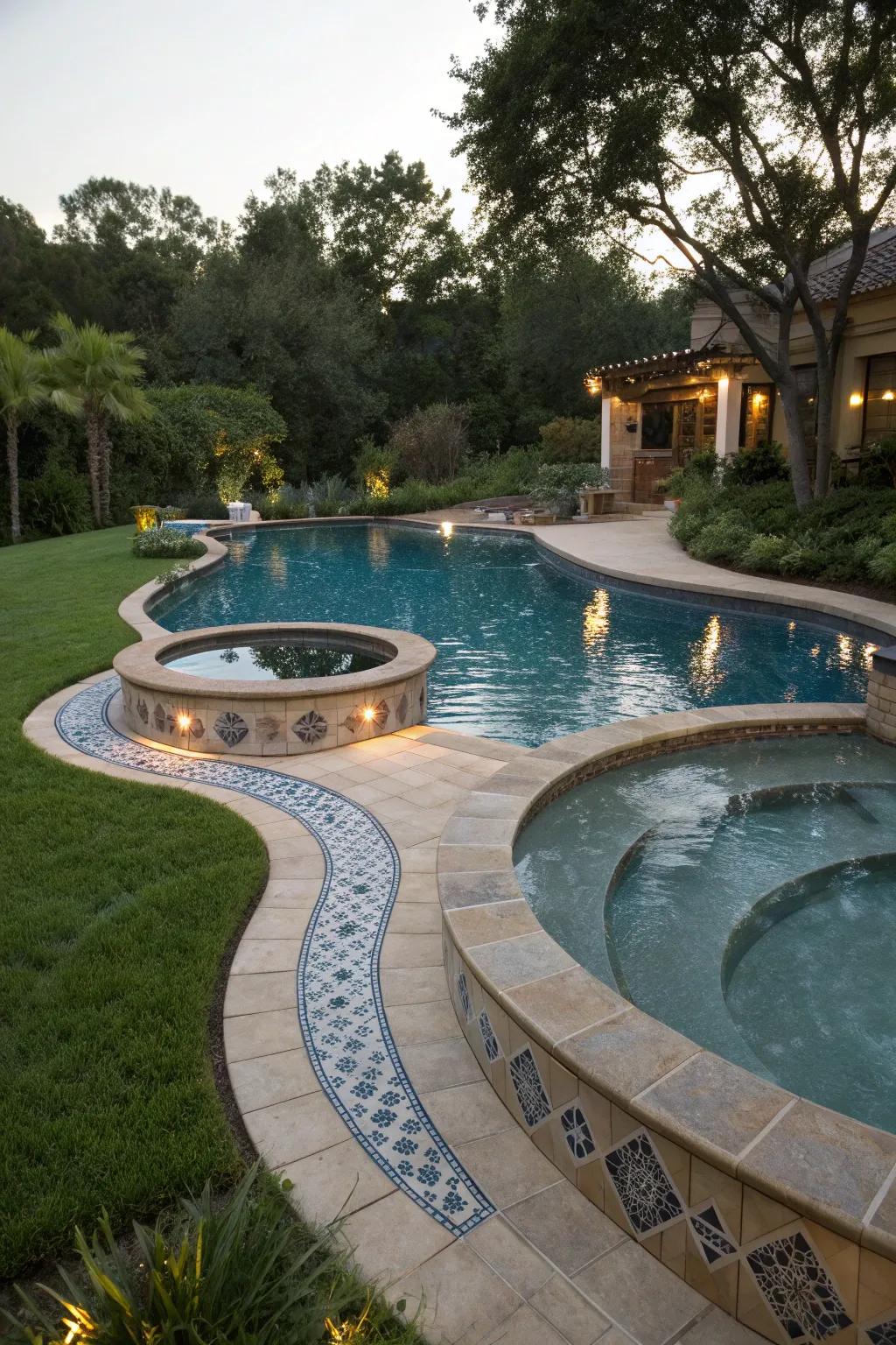 A custom-designed freeform pool reflecting personal style and preferences.