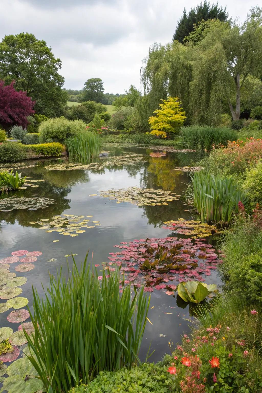 A bog area adds diversity and life to your pond.