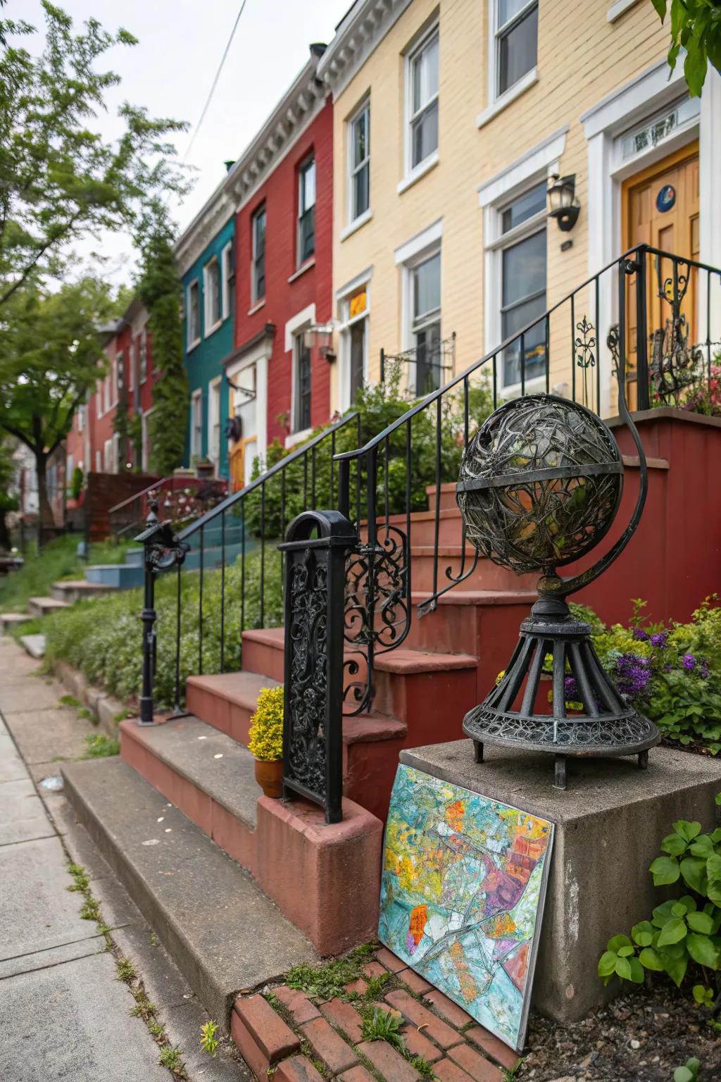 Outdoor art adds a unique and artistic touch to your stoop.
