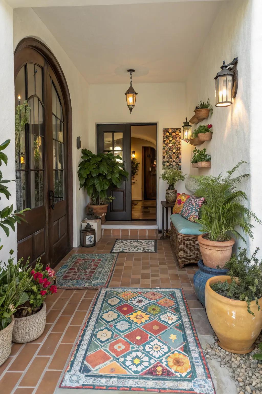 Create a welcoming atmosphere with tiles and decor