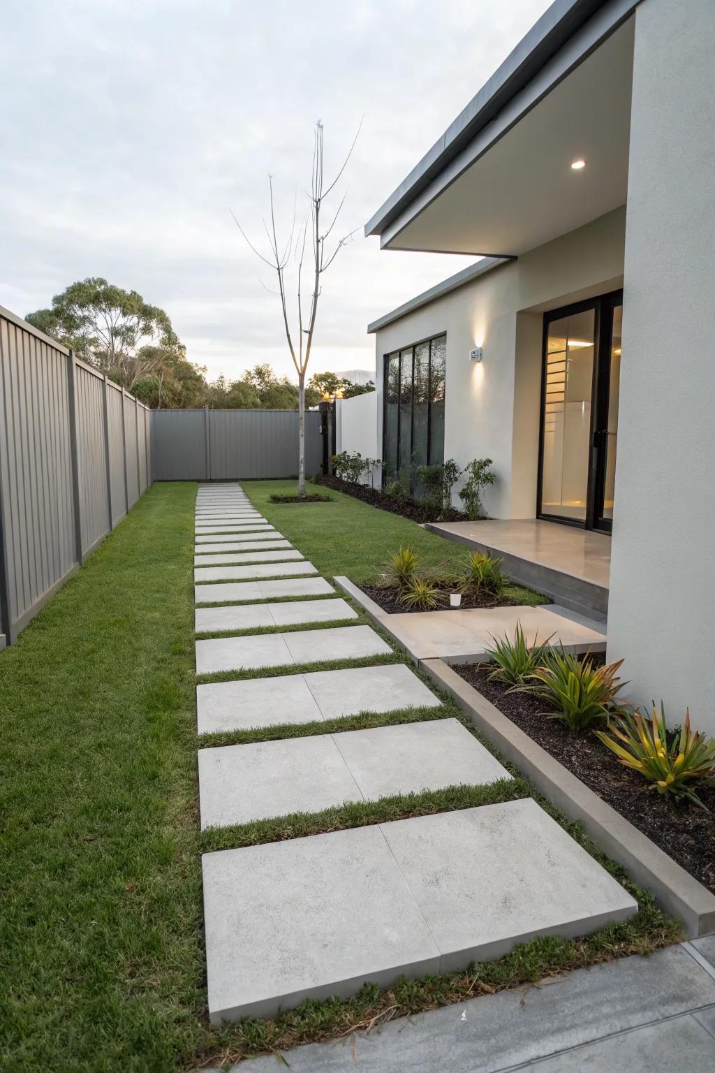 Keep it simple and sleek with minimalist concrete slabs.