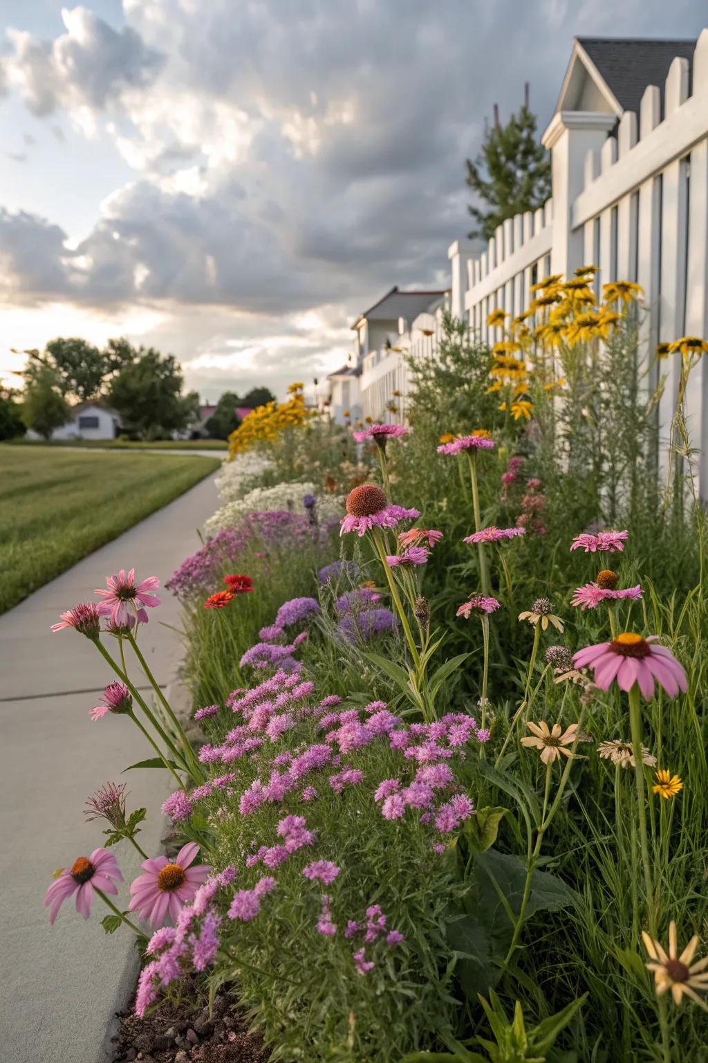 A wildflower patch offering a burst of natural beauty and attracting pollinators.