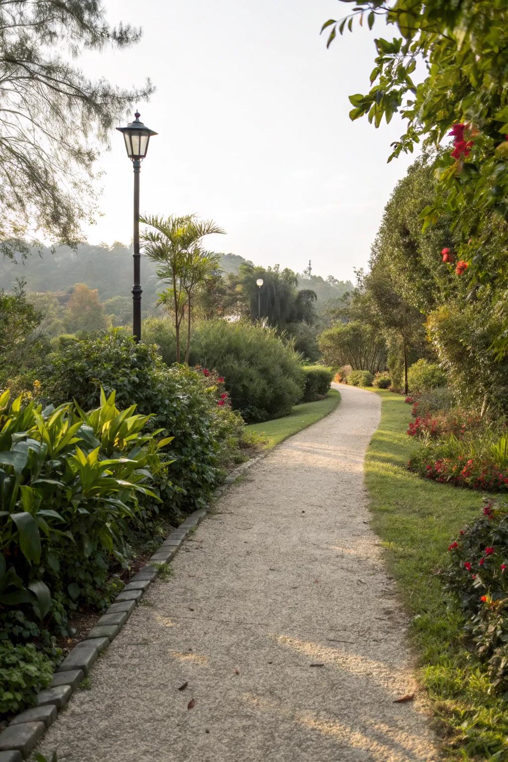 Casual gravel pathway offering understated elegance.