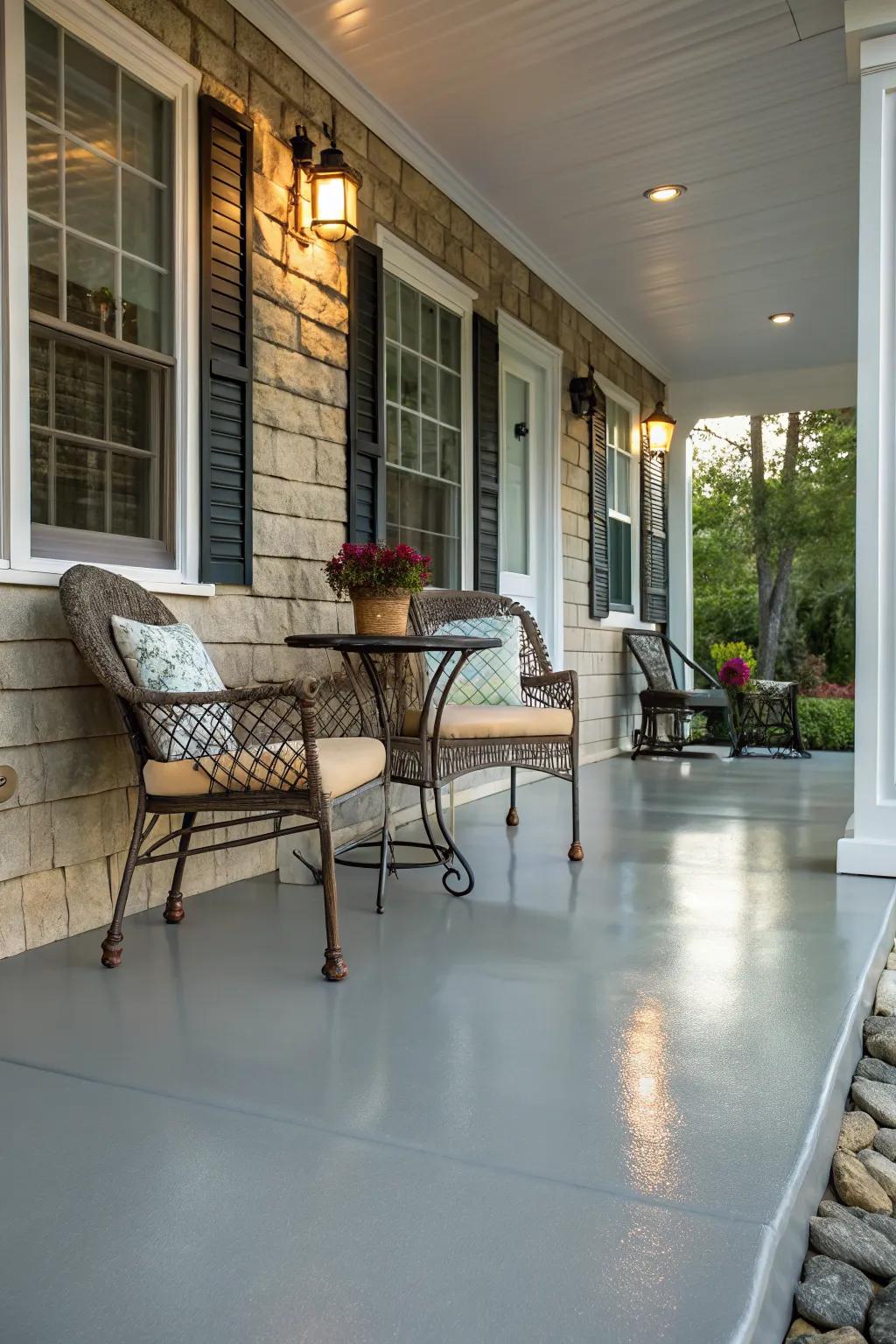 Furniture-friendly epoxy makes outdoor lounging easy.