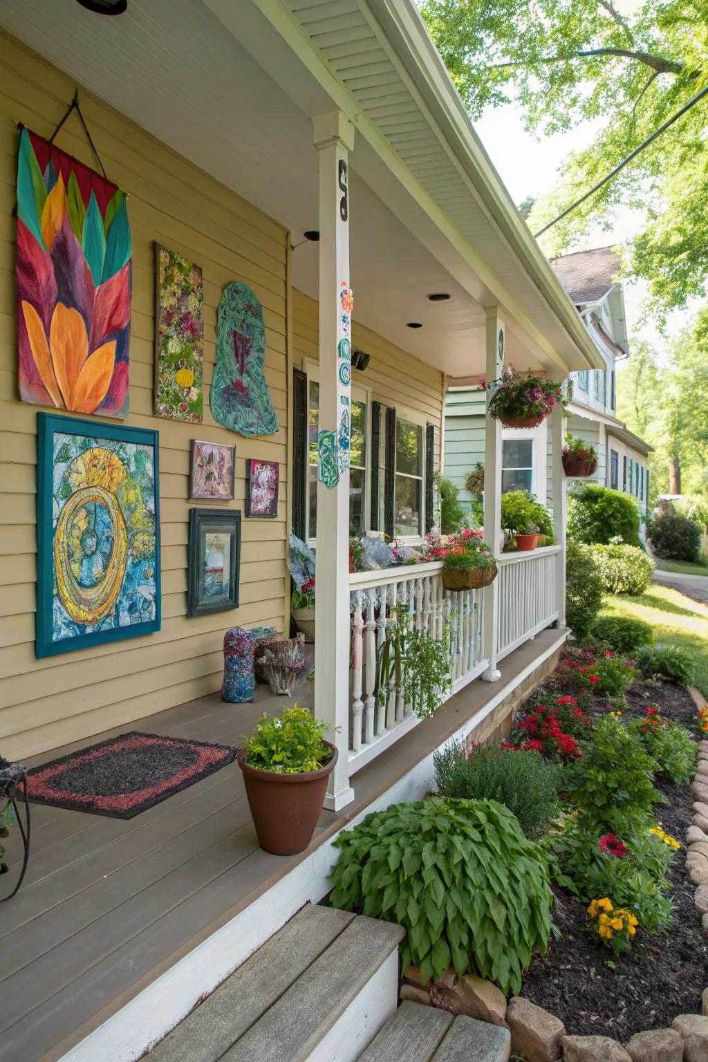 Personalize your porch with outdoor art.