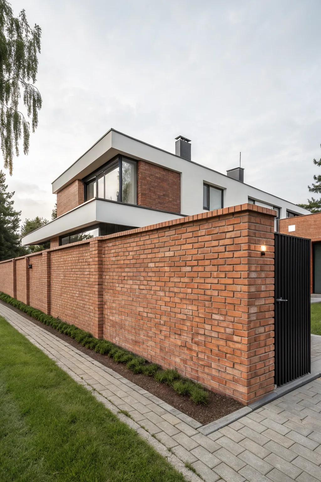 Minimalist brick walls provide a sleek, modern feel.