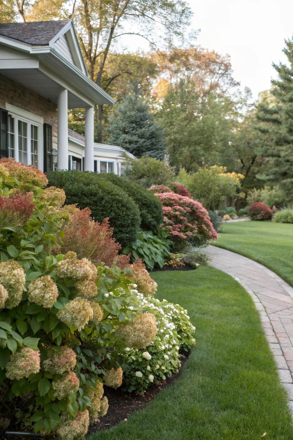 Choose bushes that provide seasonal interest for year-round beauty.