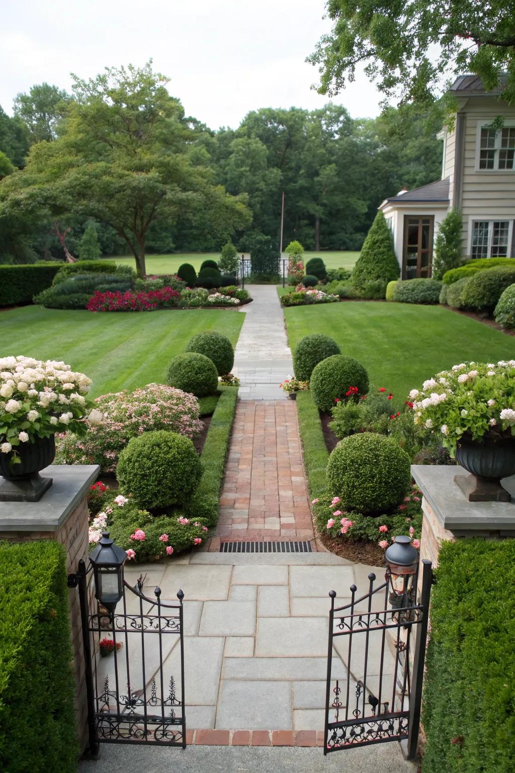Symmetry creates a balanced and harmonious entrance.