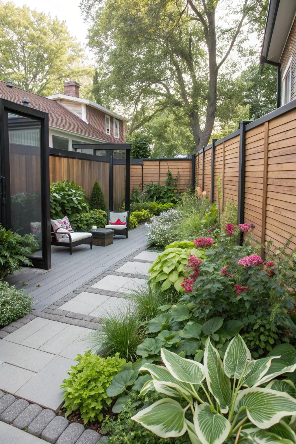Versatile privacy screens for intimate spaces.