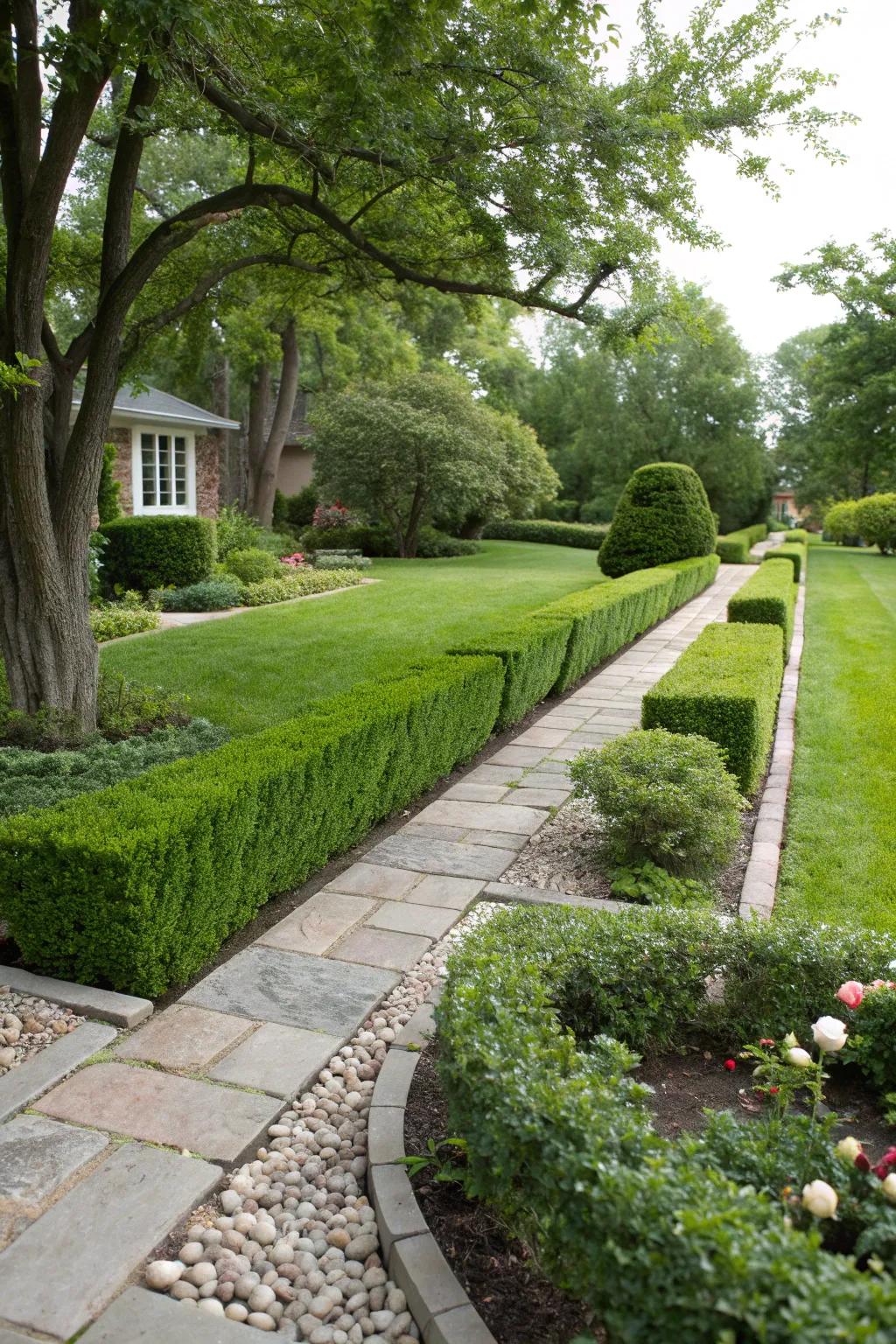 Define spaces with hedges used as functional borders.