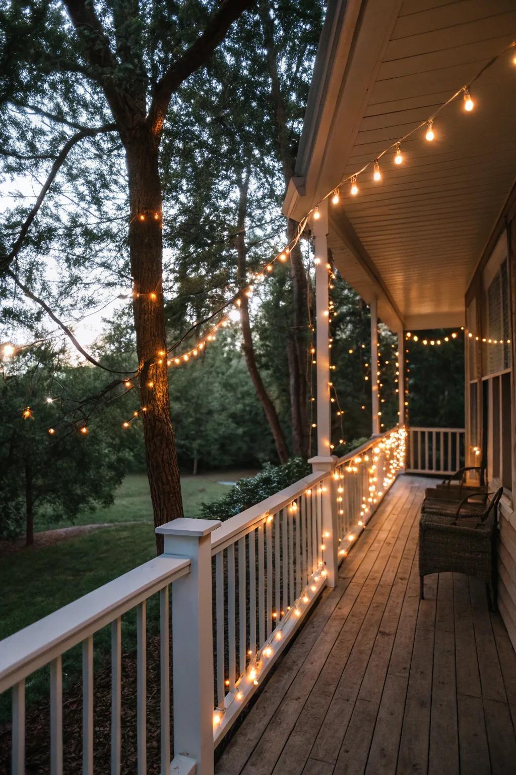 Add a magical touch with whimsical string lights.