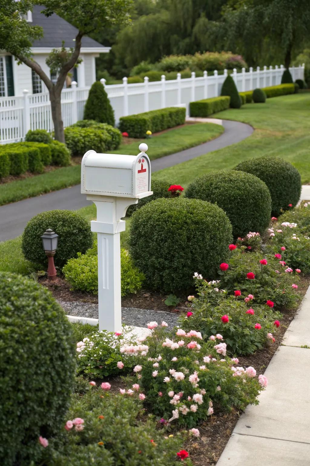 Symmetry brings a sense of order and balance to the mailbox landscape.
