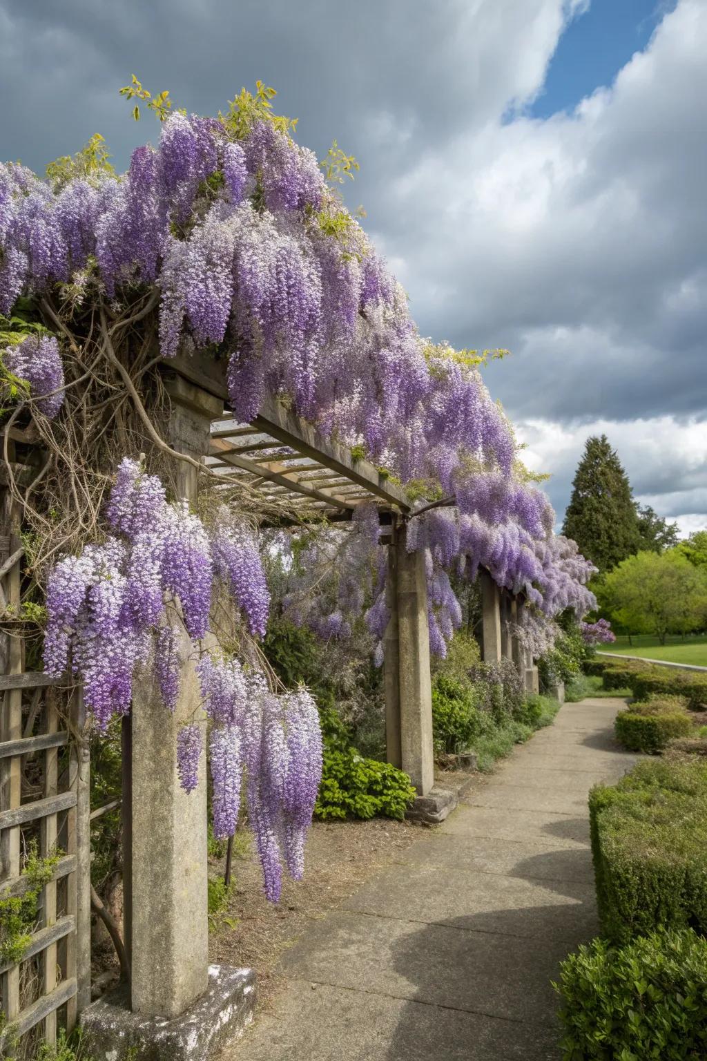 Wisteria: Transform your space with fragrant floral walls.