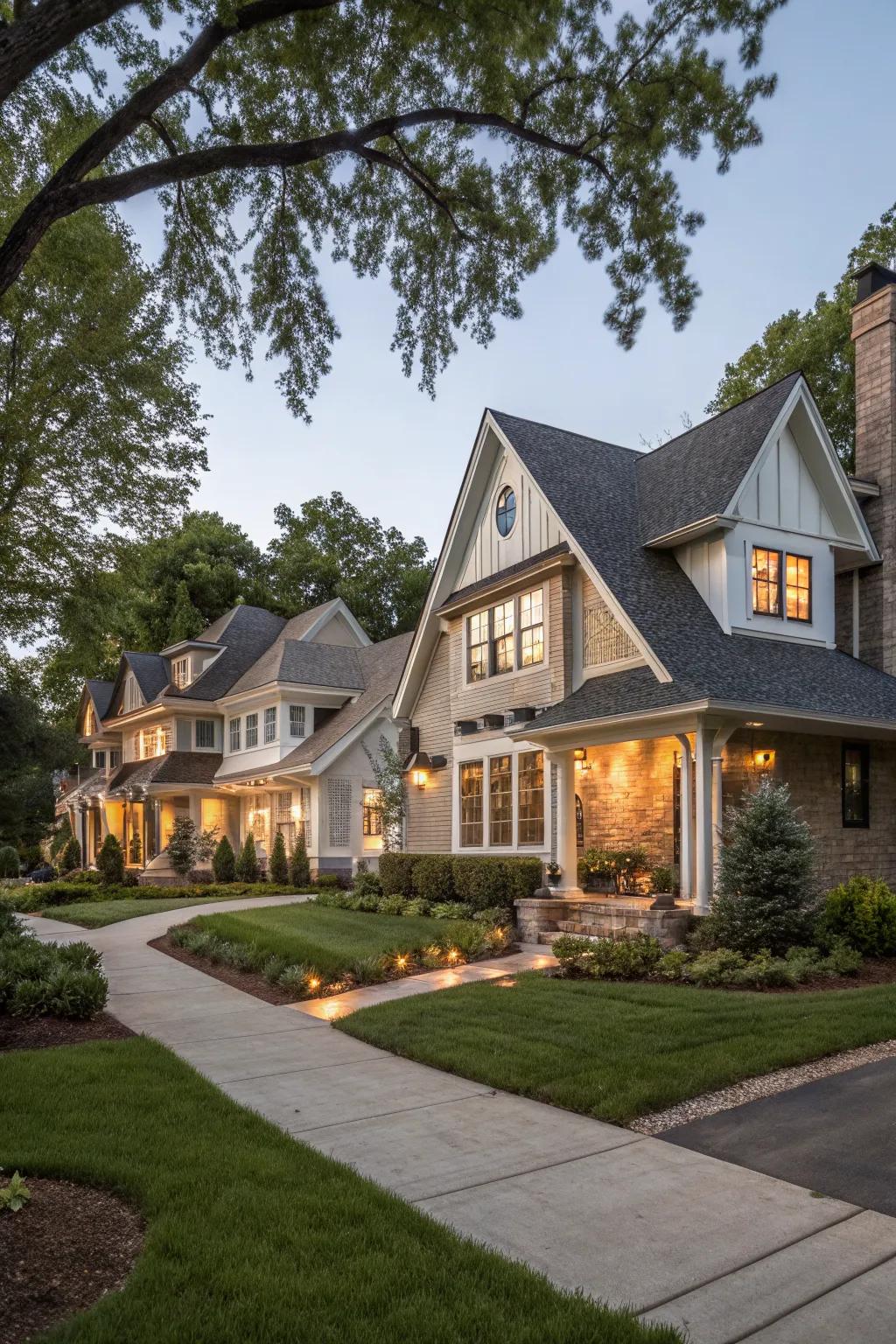 Symmetrical and asymmetrical designs offer versatile gable options.