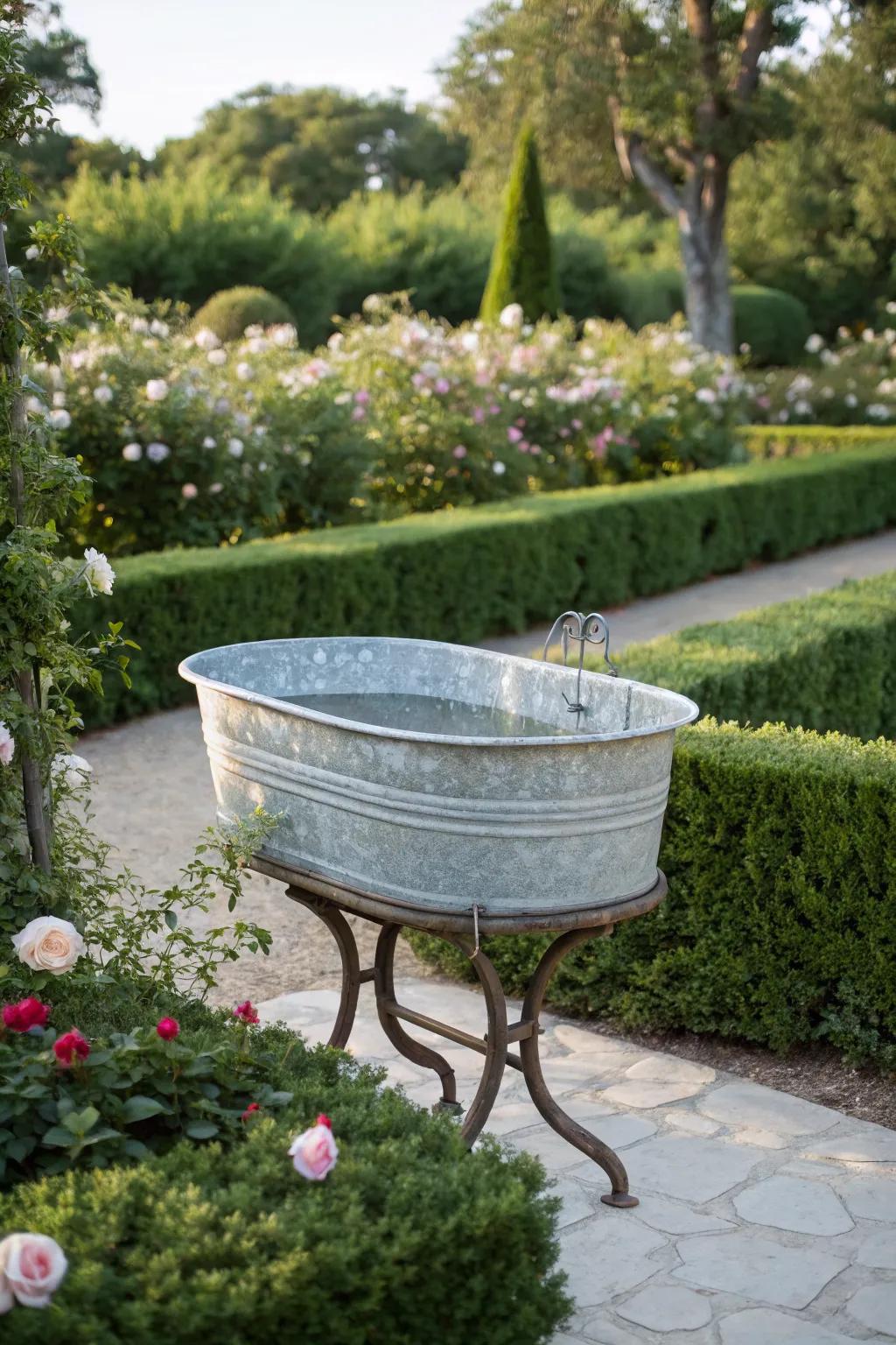 An elevated planter offering both style and convenience.