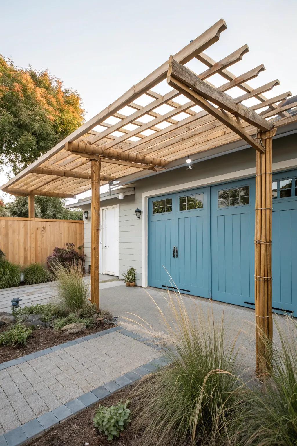 A bamboo pergola for an eco-friendly and stylish choice.