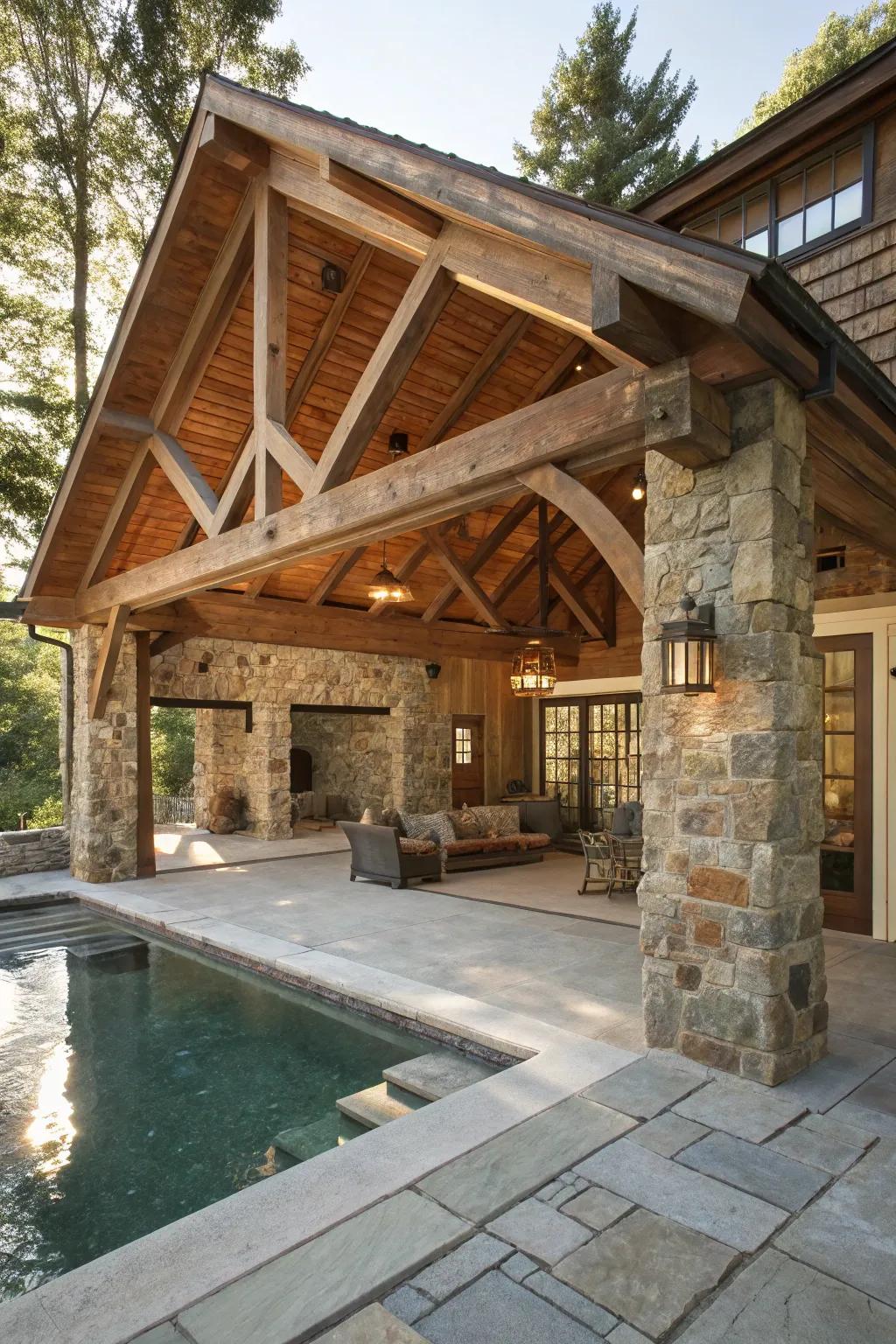 Warm and inviting rustic touches create a charming retreat.